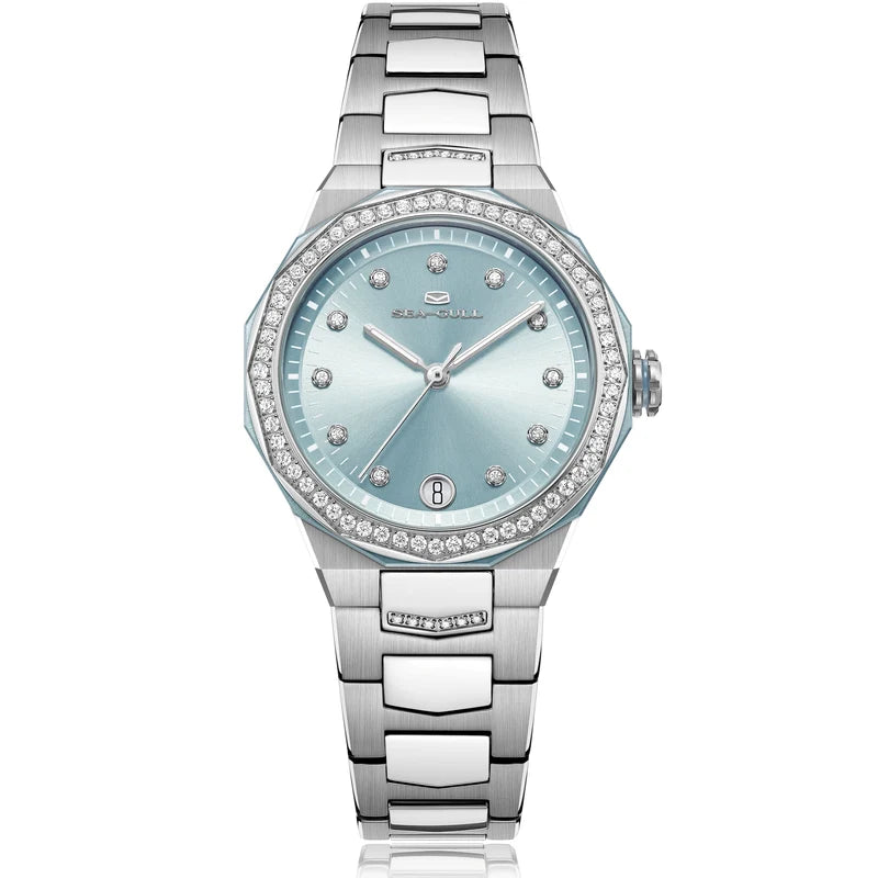Extraordinary Series Polygonal Diamond-set Bezel Mother-of-pearl Dial Lady's Watch 34mm