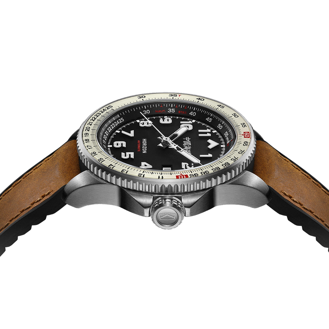 Sea-Gull "Horizon" Pilot Automatic Watch – 42mm Aviation Timepiece with Functional Slide Rule Bezel and Sapphire Crystal