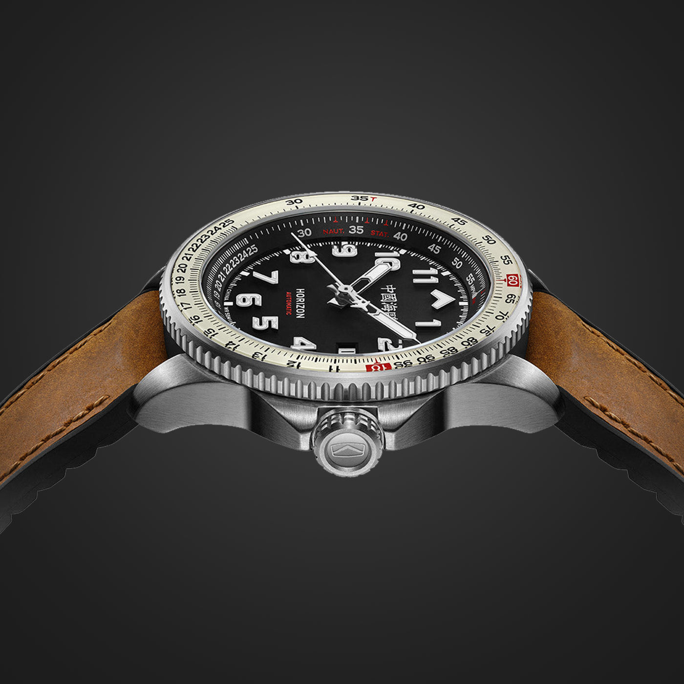 Sea-Gull "Horizon" Pilot Automatic Watch – 42mm Aviation Timepiece with Functional Slide Rule Bezel and Sapphire Crystal