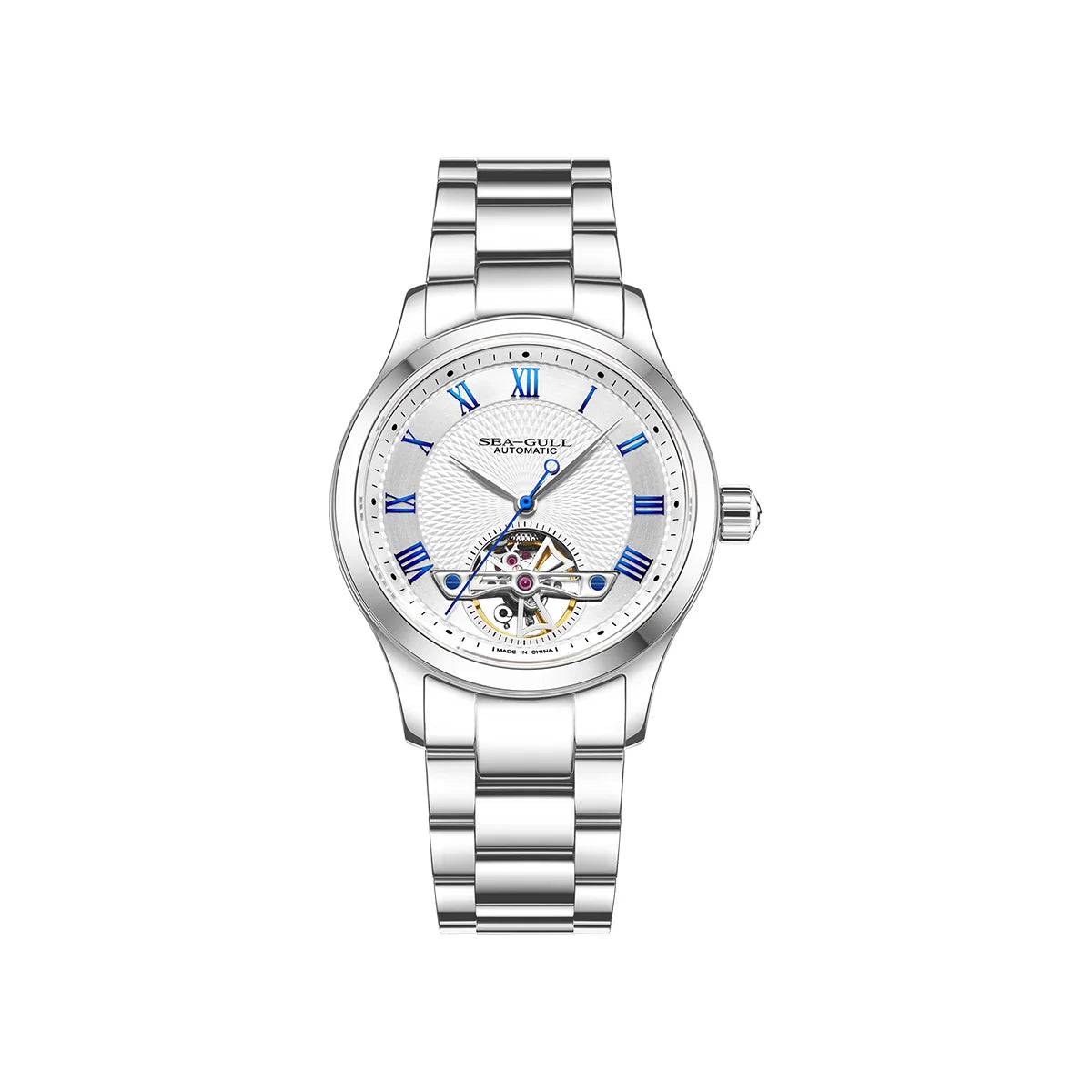 Open Heart Flywheel Guilloché Dial Automatic Watch 39mm