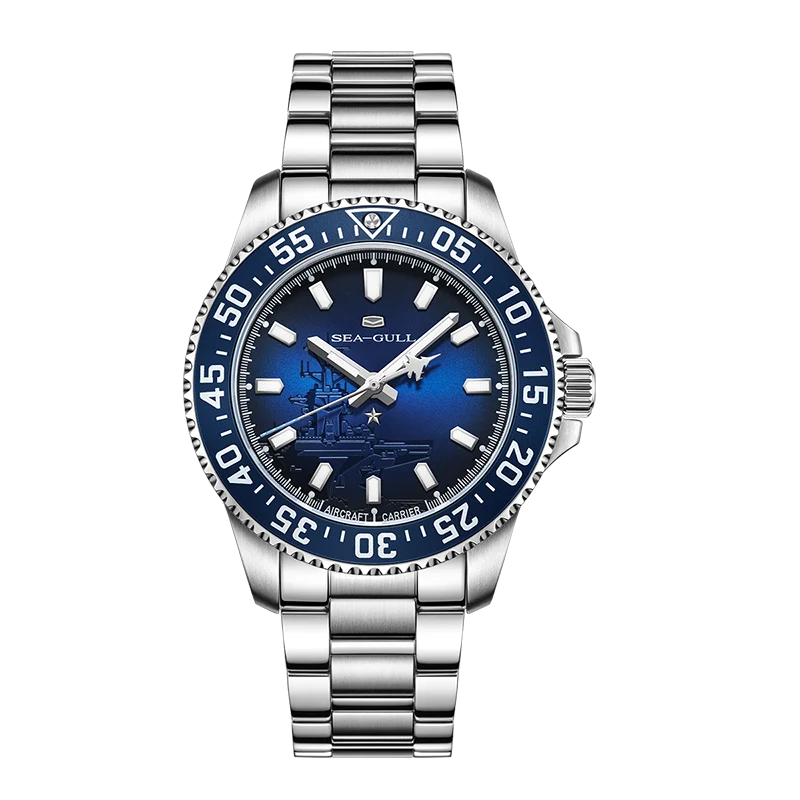 Ocean Series 200m Waterproof Aircraft Carrier Dial Dive Watch 44mm