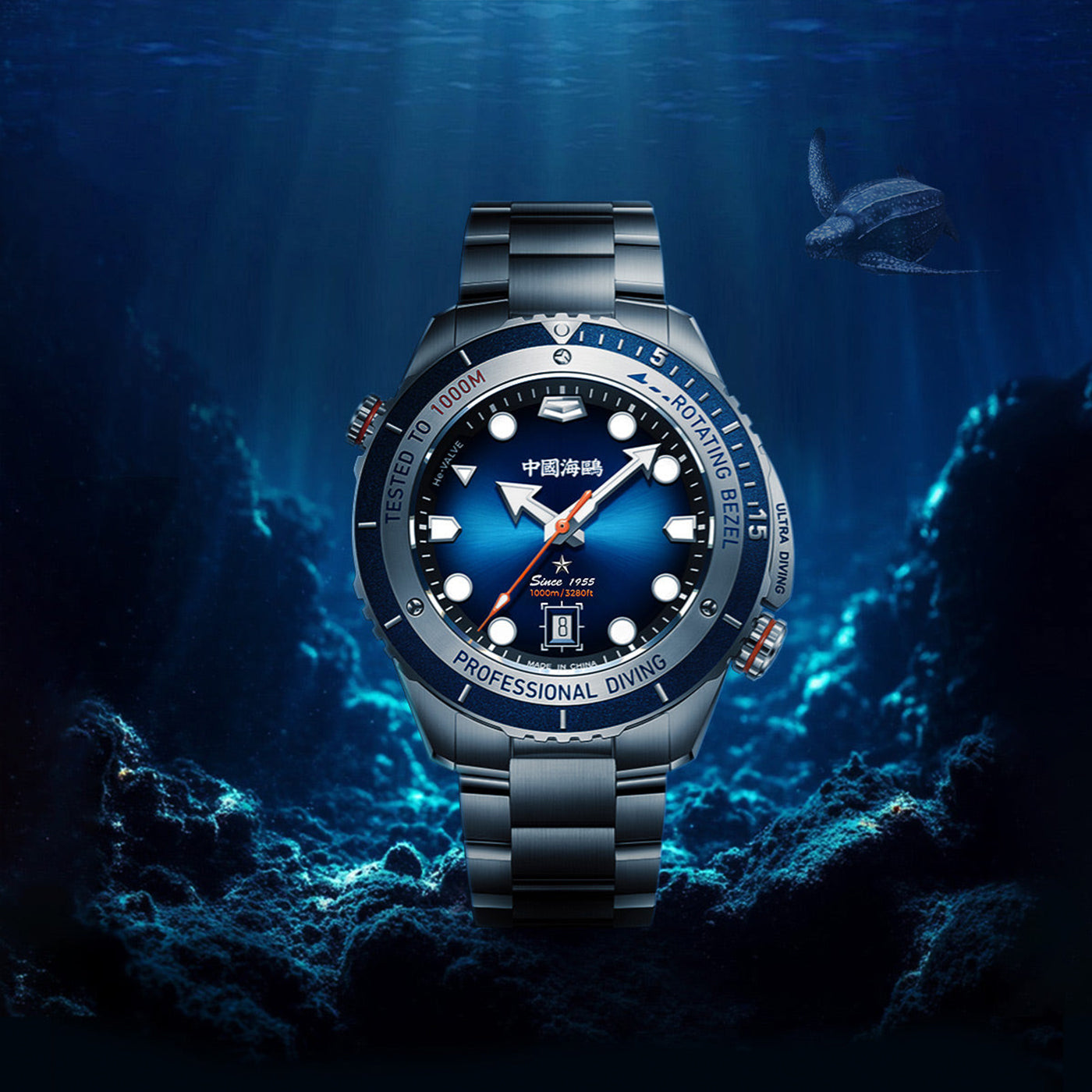 Sea-Gull Ocean Star Pro 1000M Diver – Professional Ultra-Diving Automatic Watch with Helium Escape Valve and Sapphire Crystal