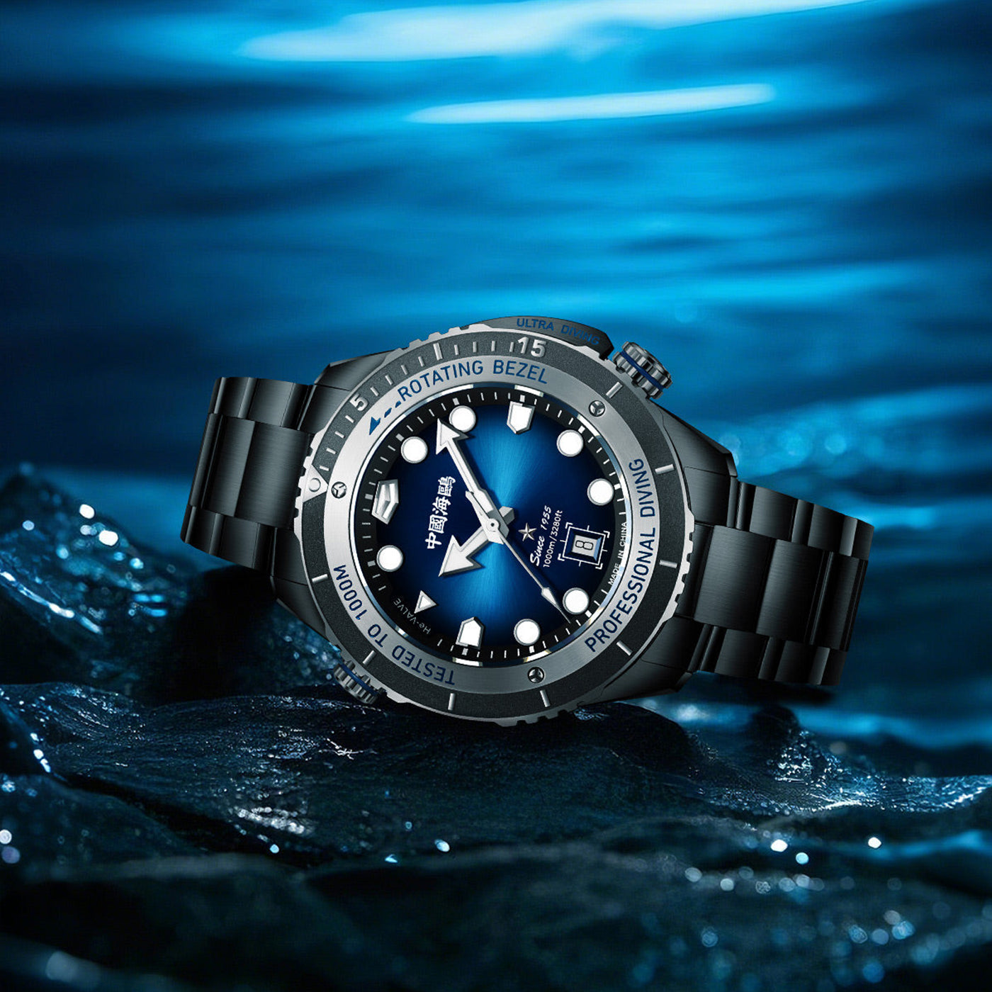Sea-Gull Ocean Star Pro 1000M Diver – Professional Ultra-Diving Automatic Watch with Helium Escape Valve and Sapphire Crystal