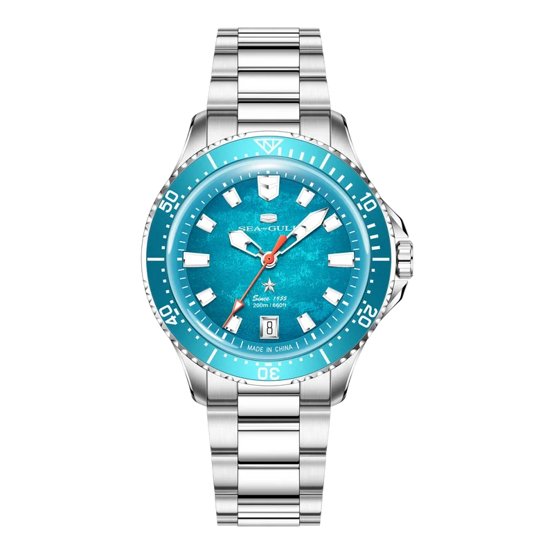 Ocean Series 200m Metallic Gradient Dial Calendar Dive Watch 39mm