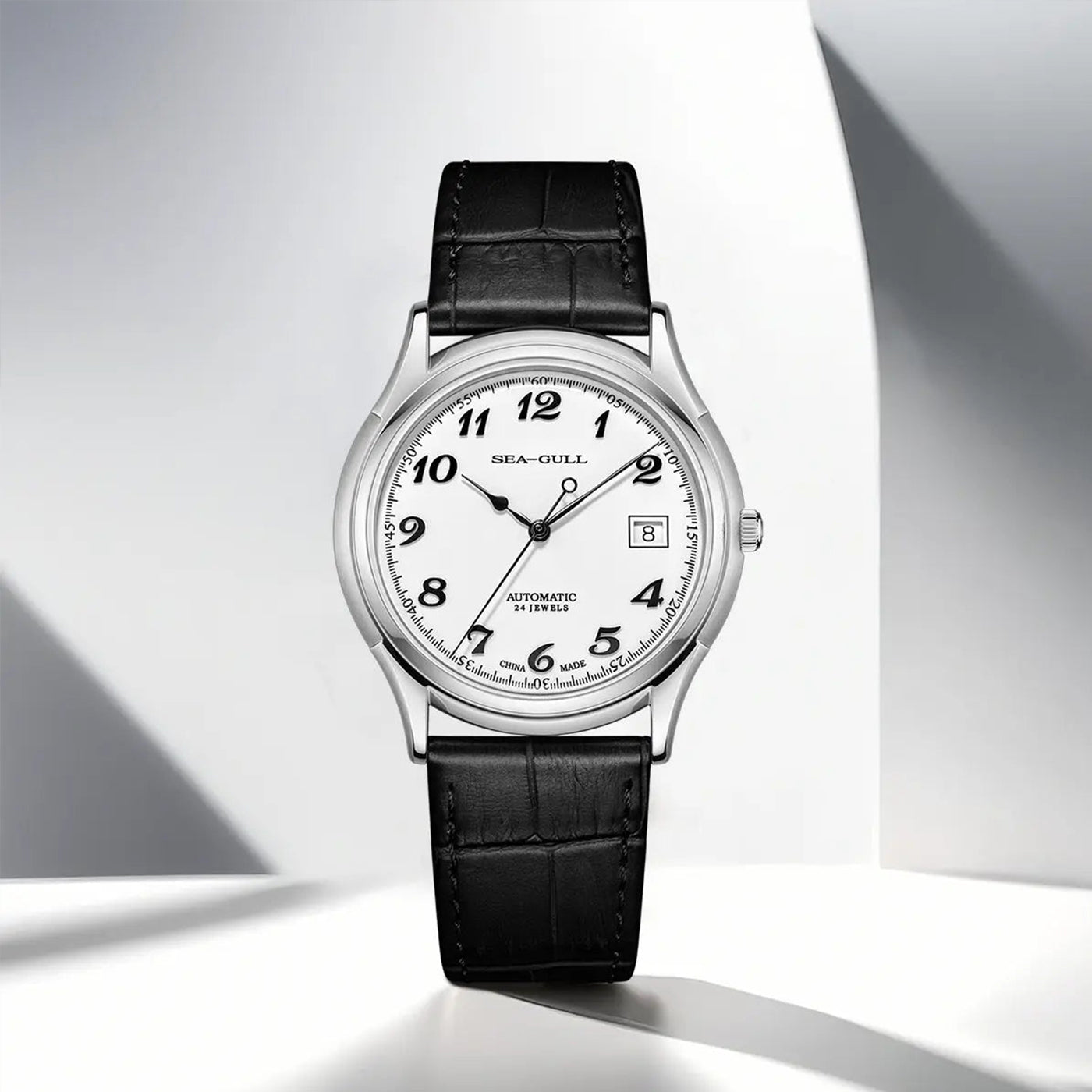 Sea-Gull 1076 Ultra-Thin Classic Dress Watch – 9mm Slim Case with Enamel Dial & ST18 Automatic Movement