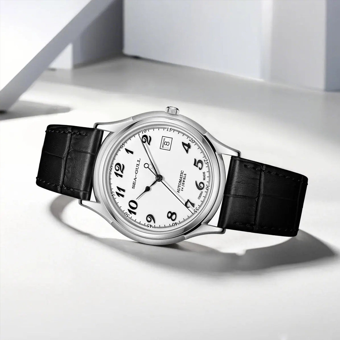 Sea-Gull 1076 Ultra-Thin Classic Dress Watch – 9mm Slim Case with Enamel Dial & ST18 Automatic Movement