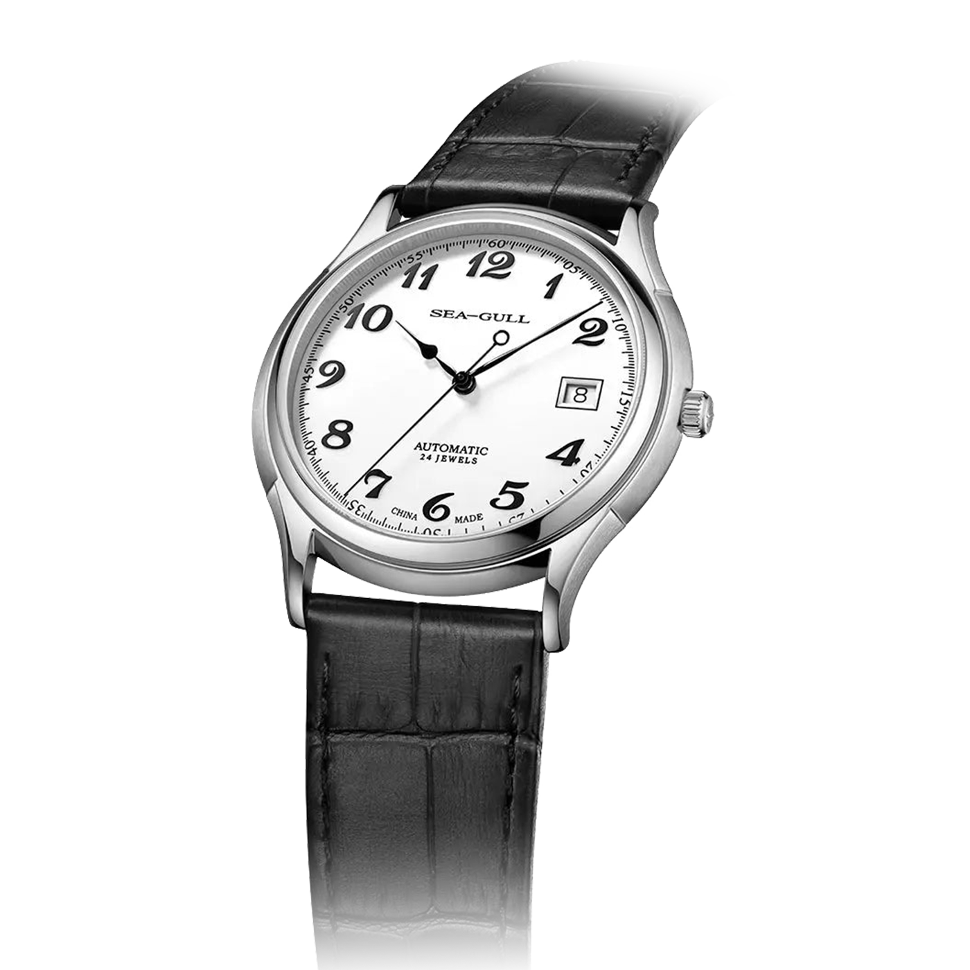 Sea-Gull 1076 Ultra-Thin Classic Dress Watch – 9mm Slim Case with Enamel Dial & ST18 Automatic Movement