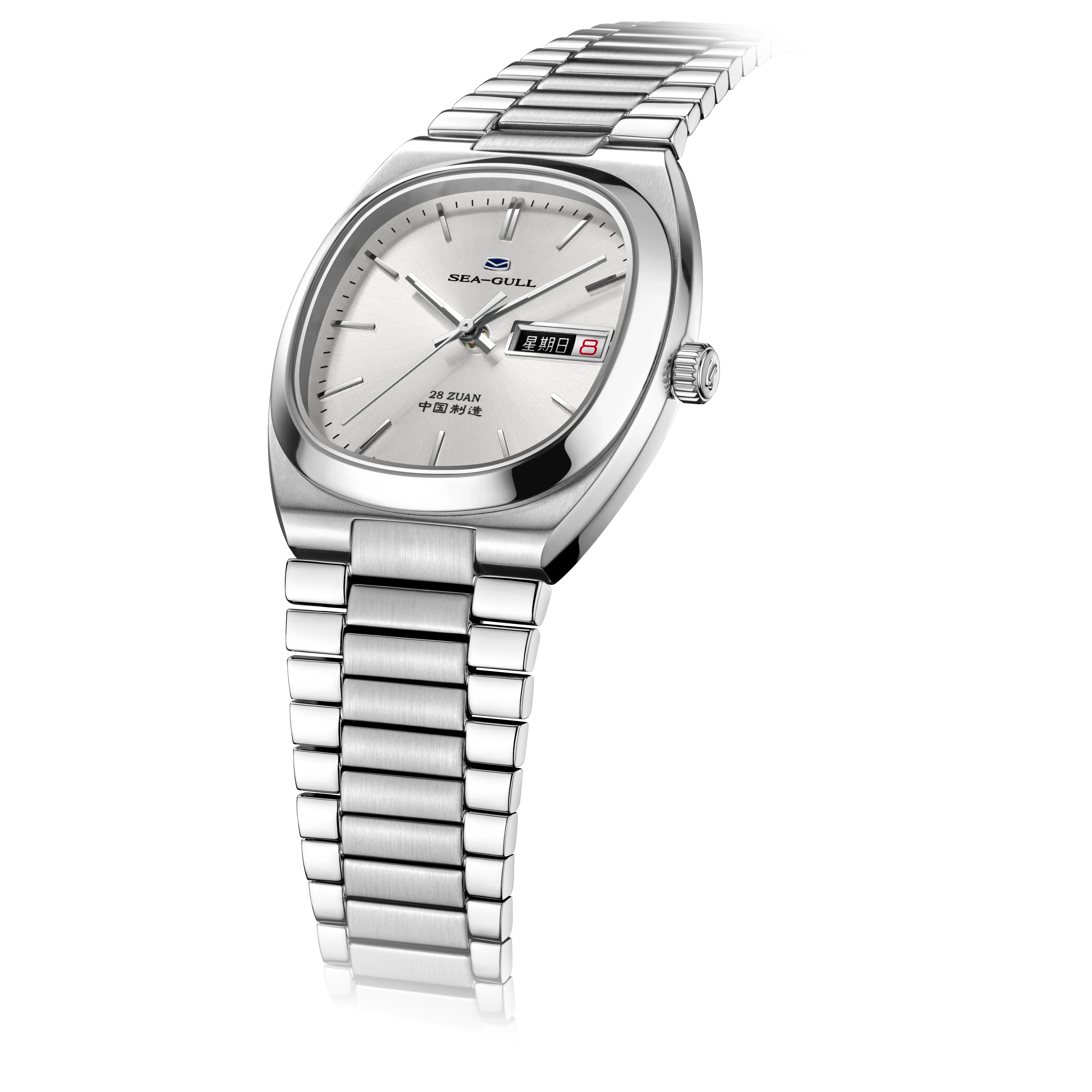 Brushed Solid-color Dial Vintage Tonneau Dress Watch