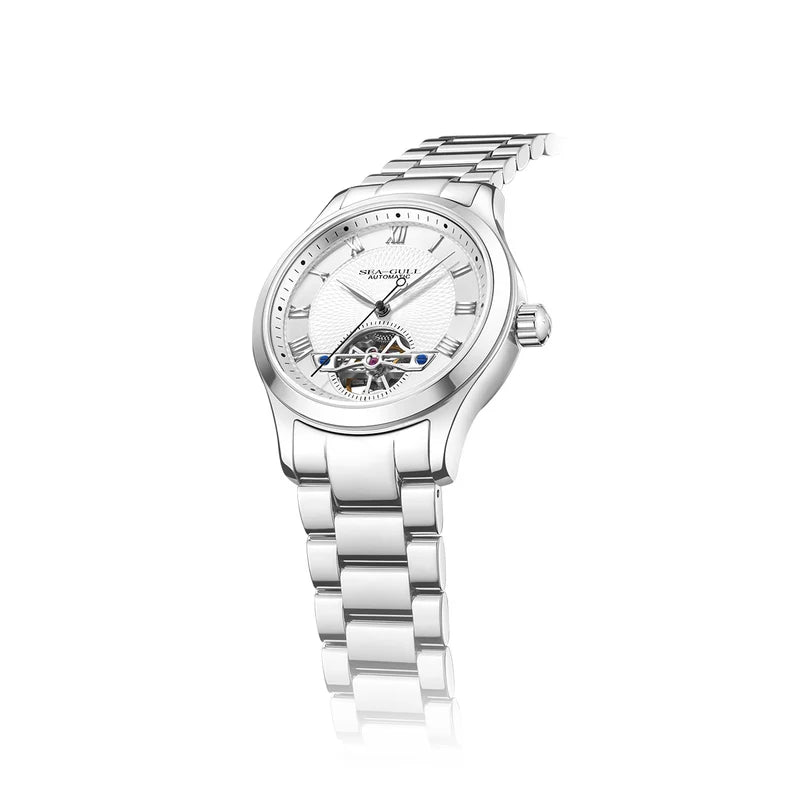 Open Heart Flywheel Guilloché Dial Automatic Watch 39mm