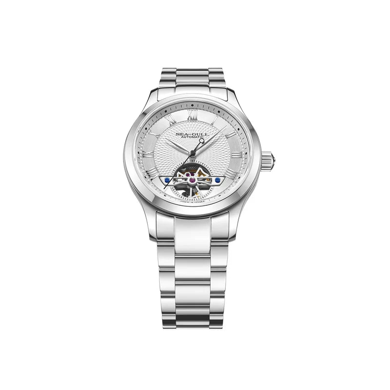 Open Heart Flywheel Guilloché Dial Automatic Watch 39mm
