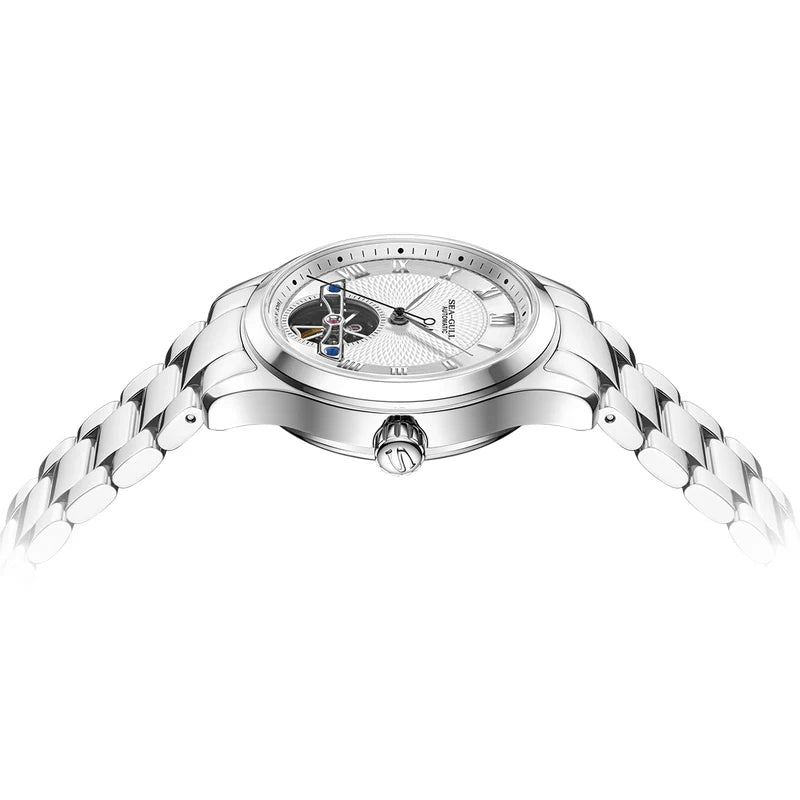 Open Heart Flywheel Guilloché Dial Automatic Watch 39mm